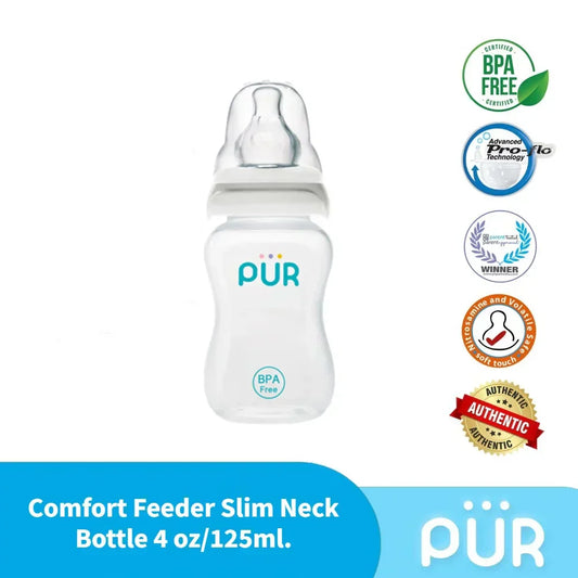 Pur Comfort Feeder 4oz 125ml ergonomic baby feeding bottle standard neck