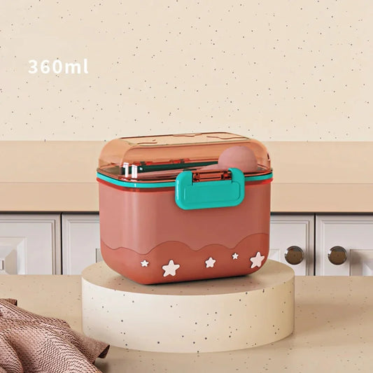 baby milk powder container 360ml airtight formula dispenser box brown red