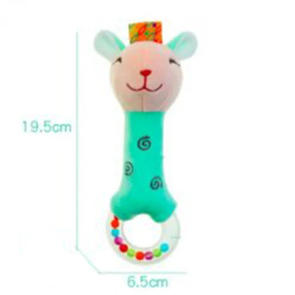 Super Soft Bear Squeaker Rattle Toy Gree Color