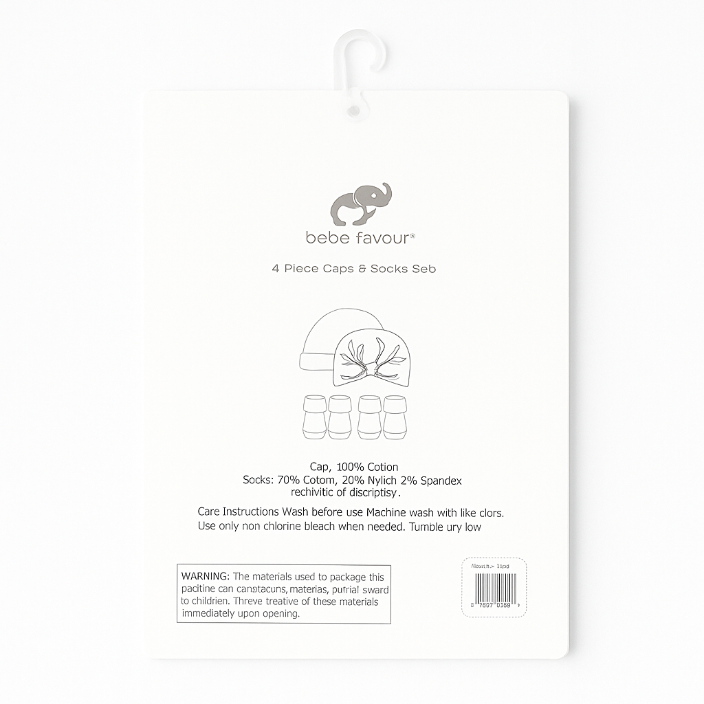 bebe favour Cap & Mittens Set 0-6 months