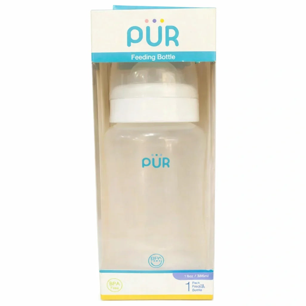 Pur wide neck baby feeding bottle 325ml easy cleaning design