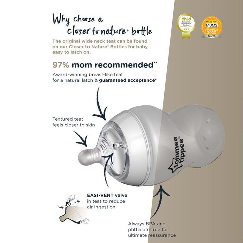 Tommee Tippee Natural Start Bottle 340ML Medium Flow Teat White Ring Original Product