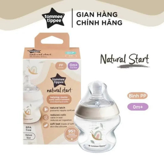 Tommee Tippee slow flow bottle teat 0 months plus 150ml bottle