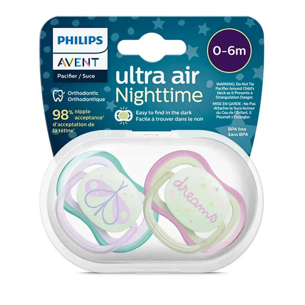 Avent Ultra Air Night Soother 0-6 Months 2 Pack