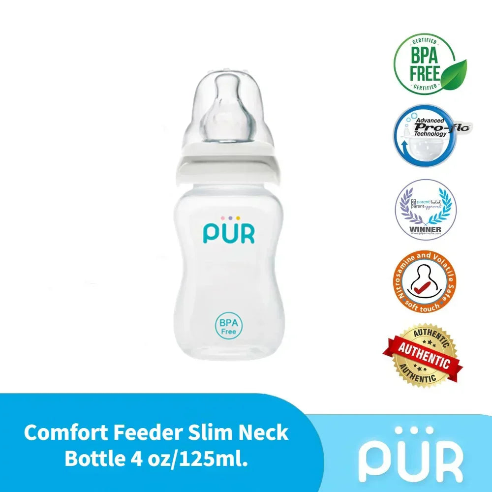 Pur Comfort Feeder 4oz 125ml ergonomic baby feeding bottle standard neck