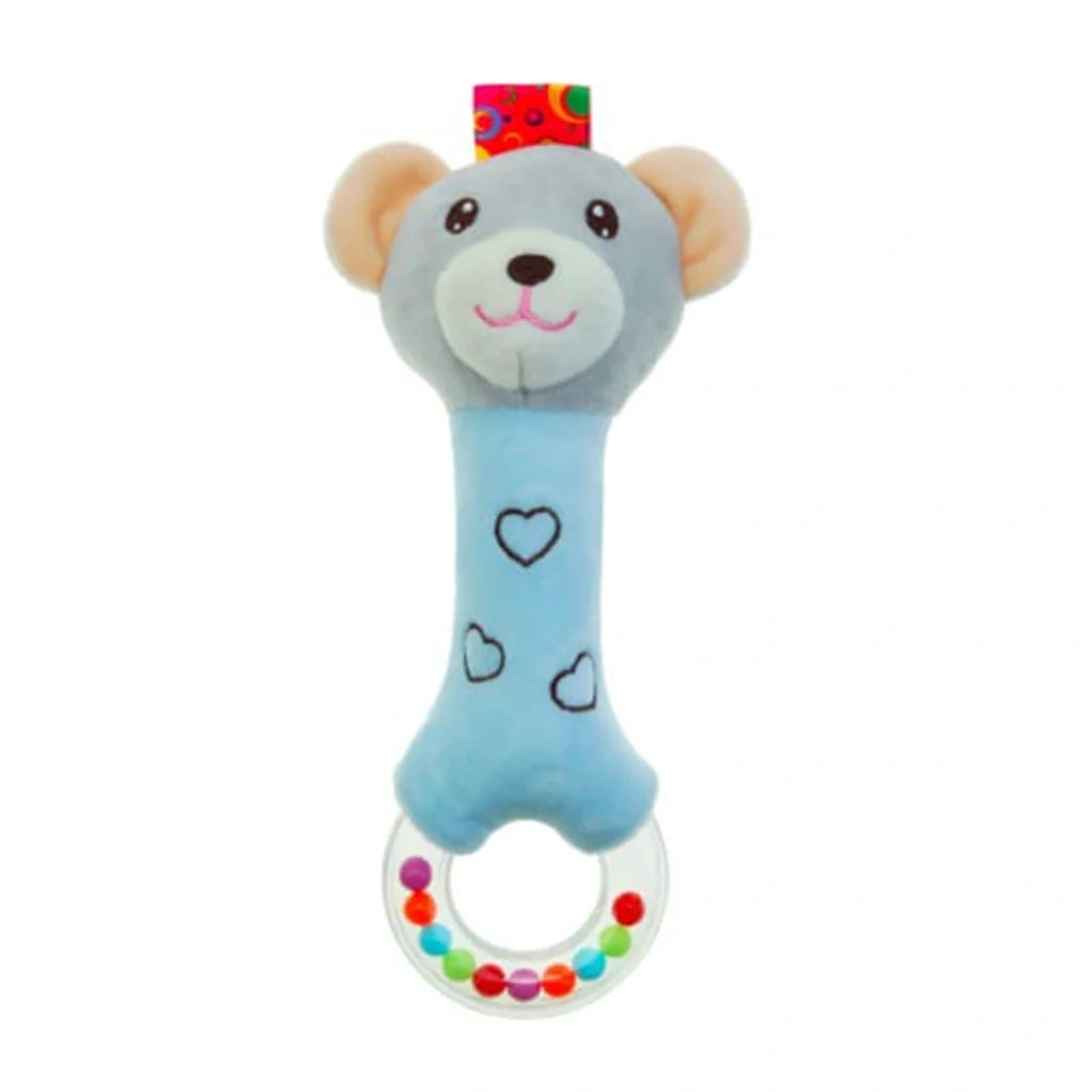 Super Soft Bear Squeaker Rattle Toy Sky Blue