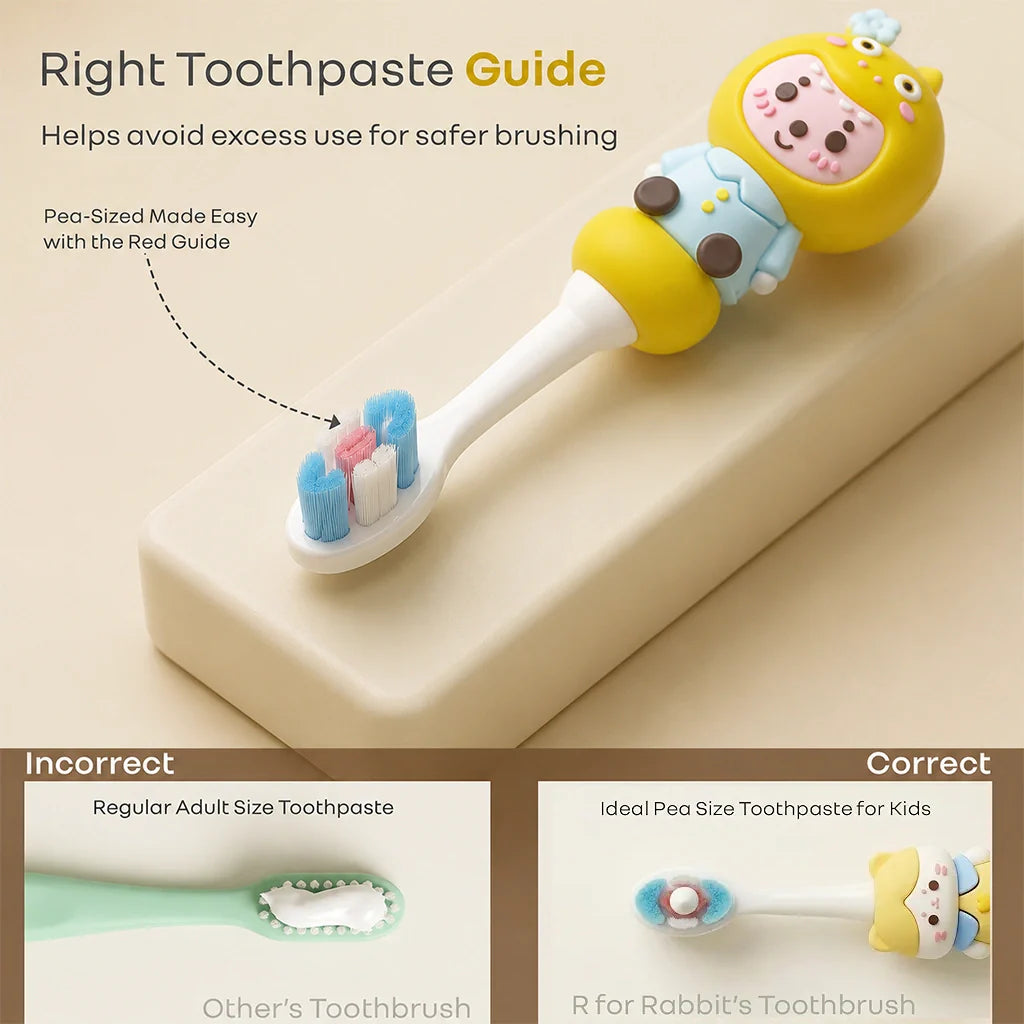 kids cartoon toothbrush vs normal toothbrush