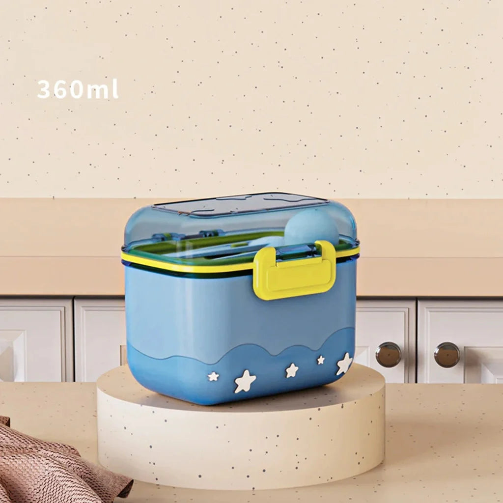 baby milk powder container 360ml airtight formula dispenser box blue
