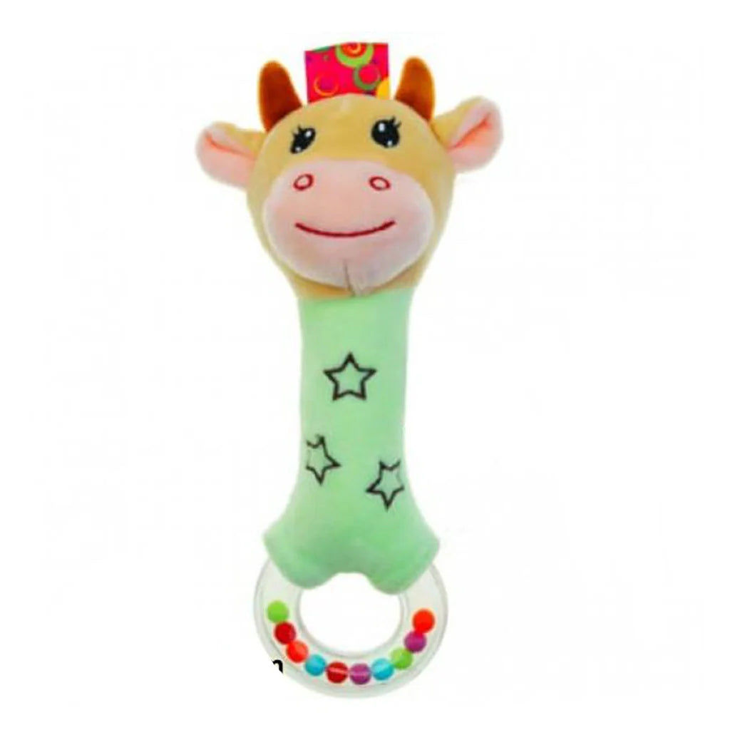 Super Soft Bear Squeaker Rattle Toy Mint Green Color