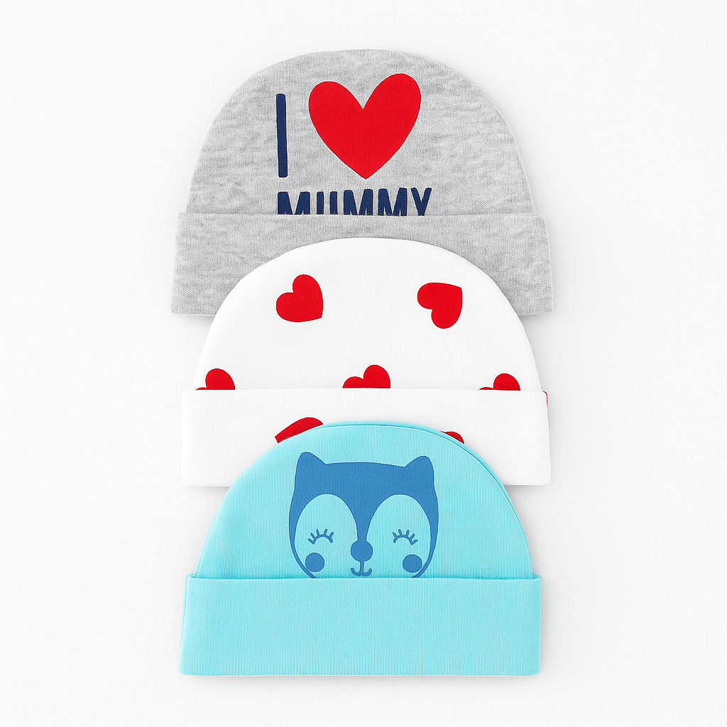 Sunny-Love Caps Pack of 3 ( 0-3 months )