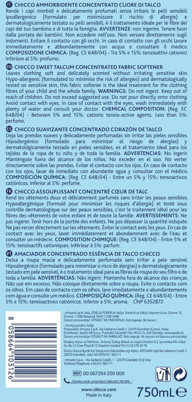 Chicco Fabric Softener Sweet Talcum (750ml)