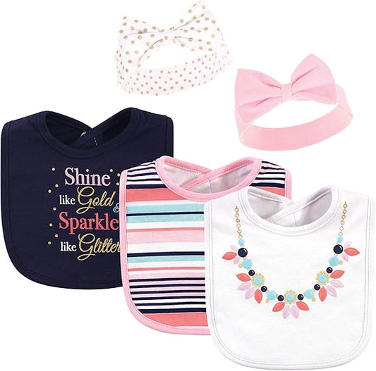 Little Treasure Bibs & Headband set 5 pcs