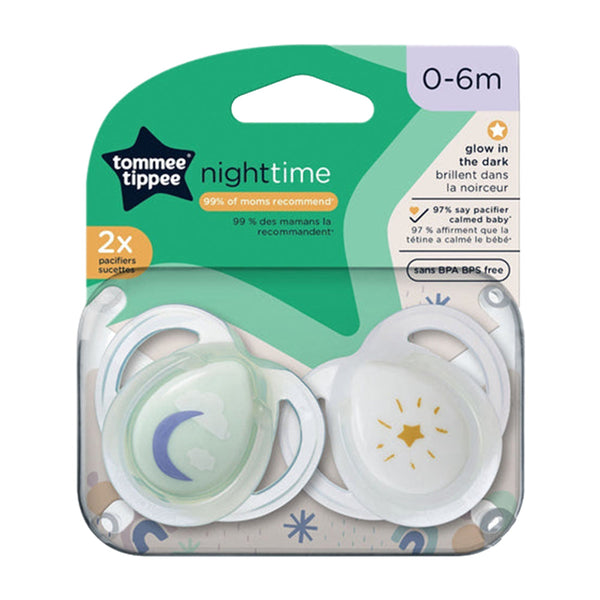 Tommee Tippee Night Time Pacifier 2pcs 0-6M - 533465